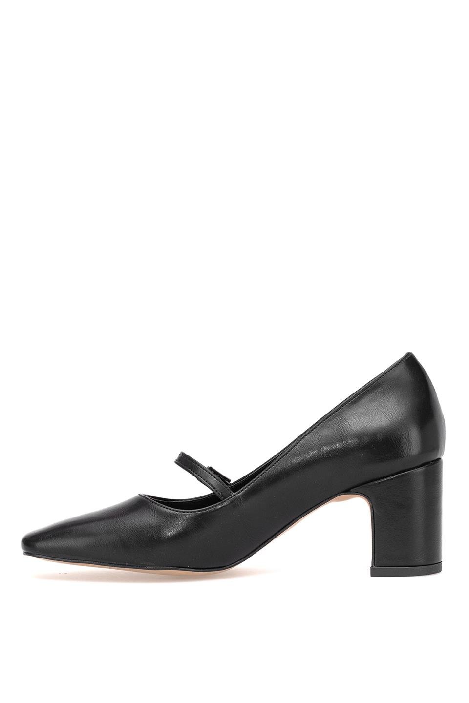 Elit PM207 K1 Kadın Klasik Topuklu Ayakkabı Siyah