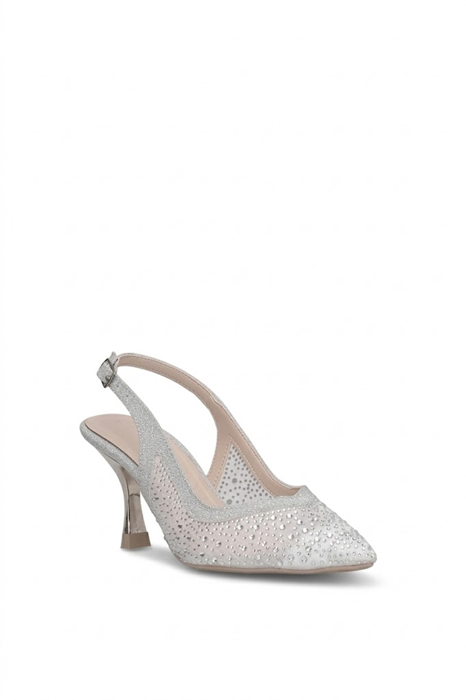 Elit PM309 K227C Kadın Klasik Topuklu Ayakkabı Gümüş