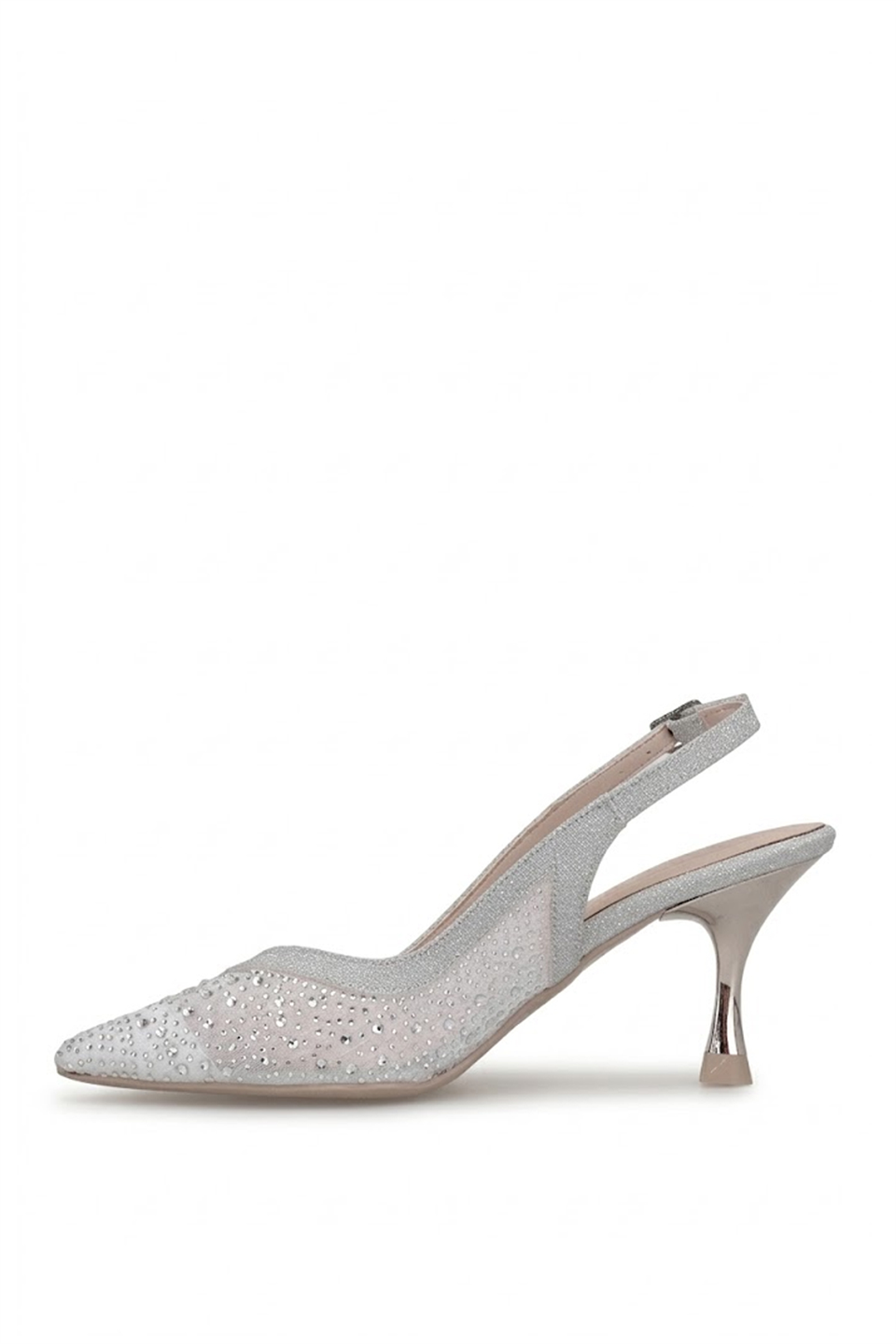 Elit PM309 K227C Kadın Klasik Topuklu Ayakkabı Gümüş