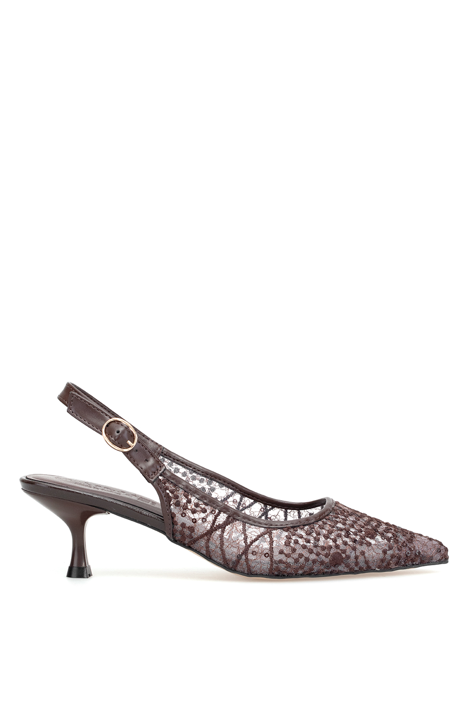 Elit PM439 K3091 Kadın Klasik Topuklu Ayakkabı Kahverengi