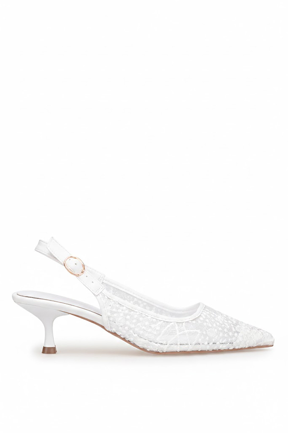 Elit PM439 K3091 Kadın Klasik Topuklu Ayakkabı Beyaz