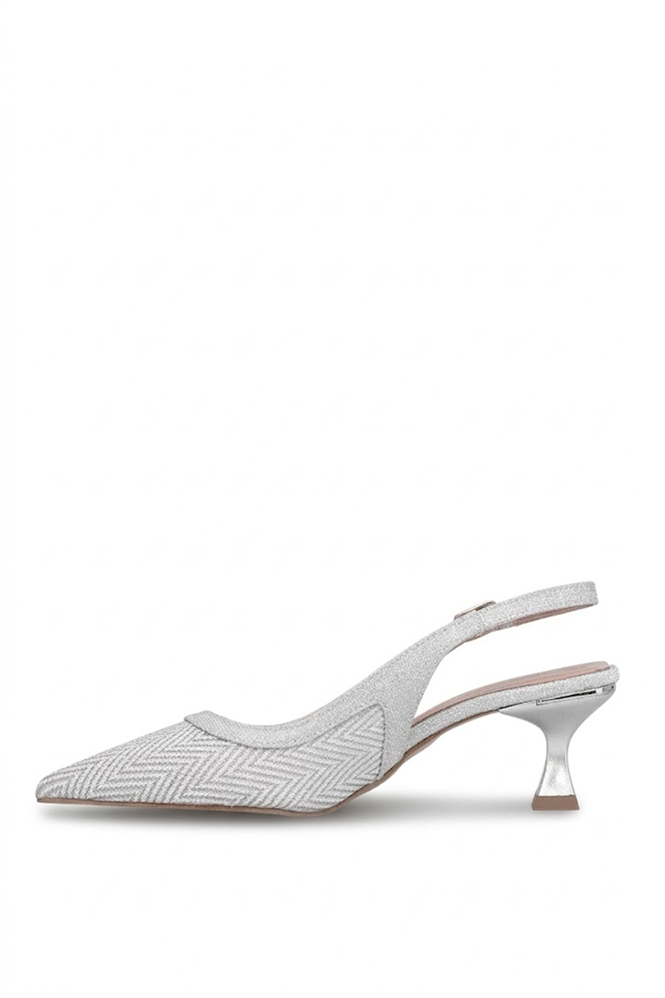 Elit PM474 K133 Kadın Klasik Topuklu Ayakkabı Gümüş