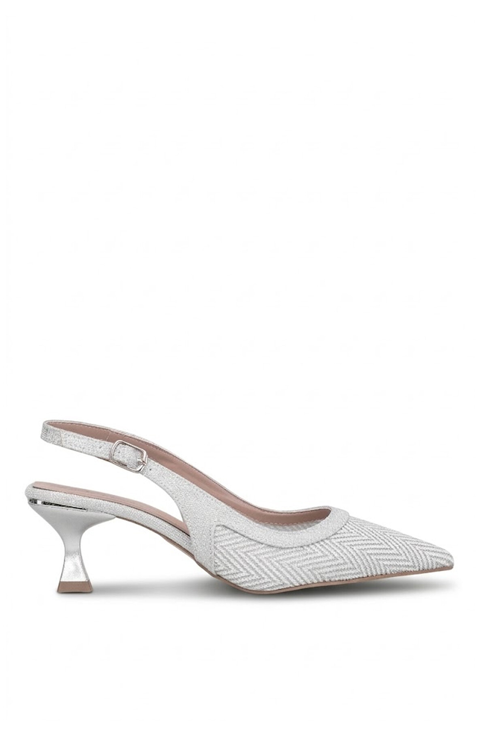 Elit PM474 K133 Kadın Klasik Topuklu Ayakkabı Gümüş