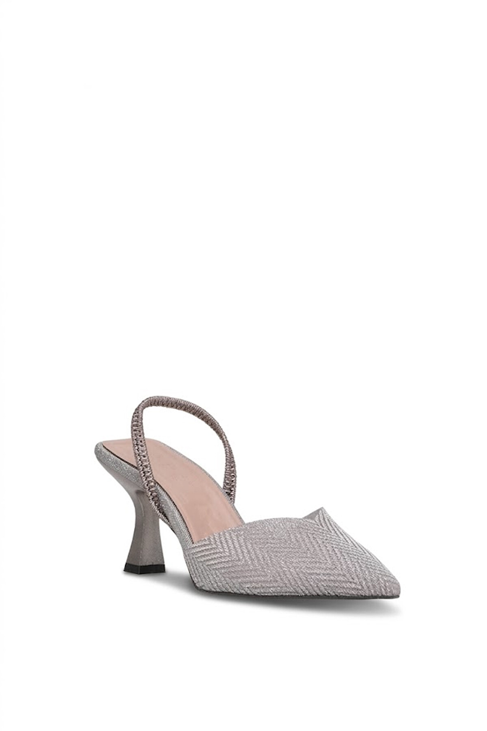 Elit PM474 K1442 Kadın Klasik Topuklu Ayakkabı Platin