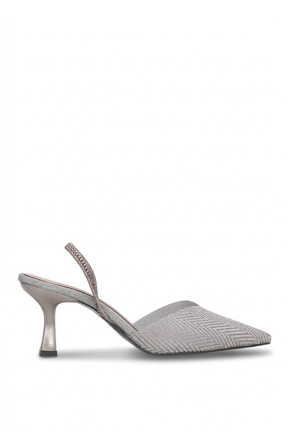 Elit PM474 K1442 Kadın Klasik Topuklu Ayakkabı Platin