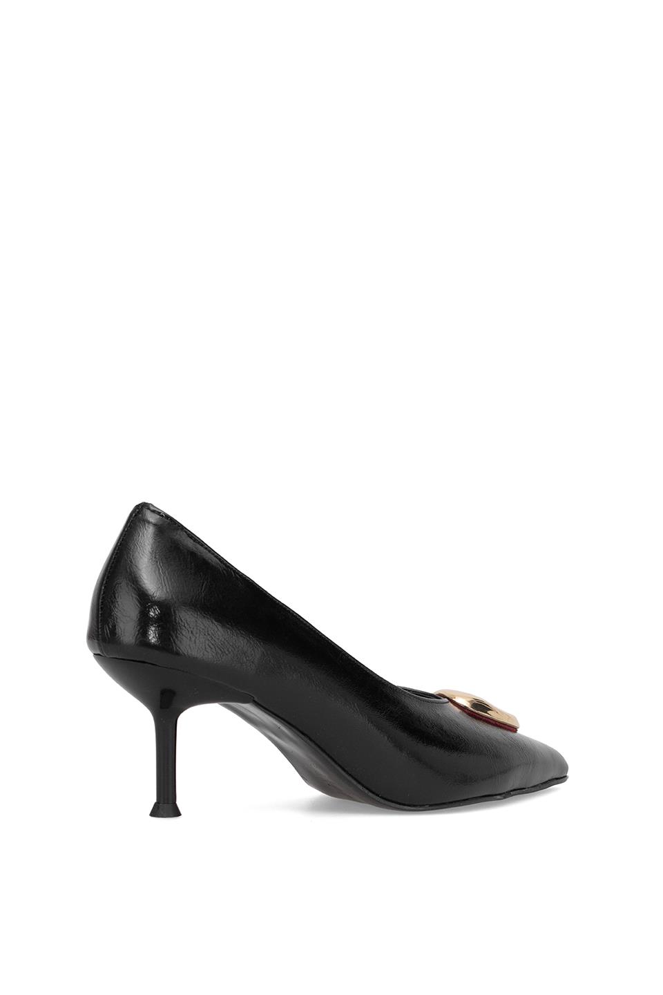 Elit PM486 K217 Kadın Klasik Topuklu Ayakkabı Siyah