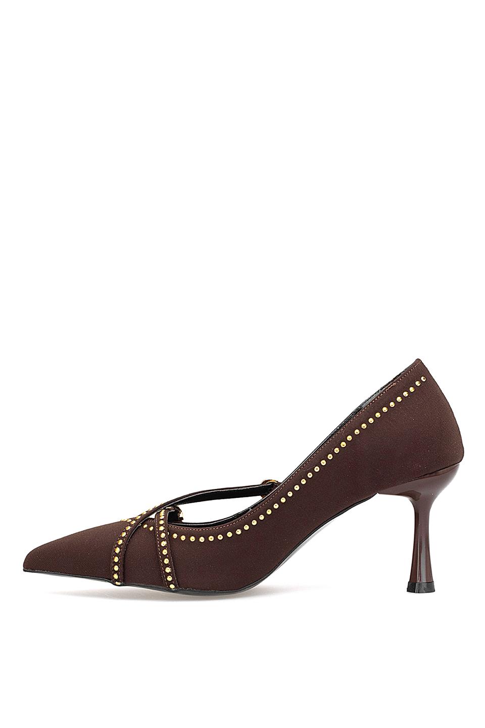 Elit PM492 K1750 Kadın Klasik Topuklu Ayakkabı Kahverengi