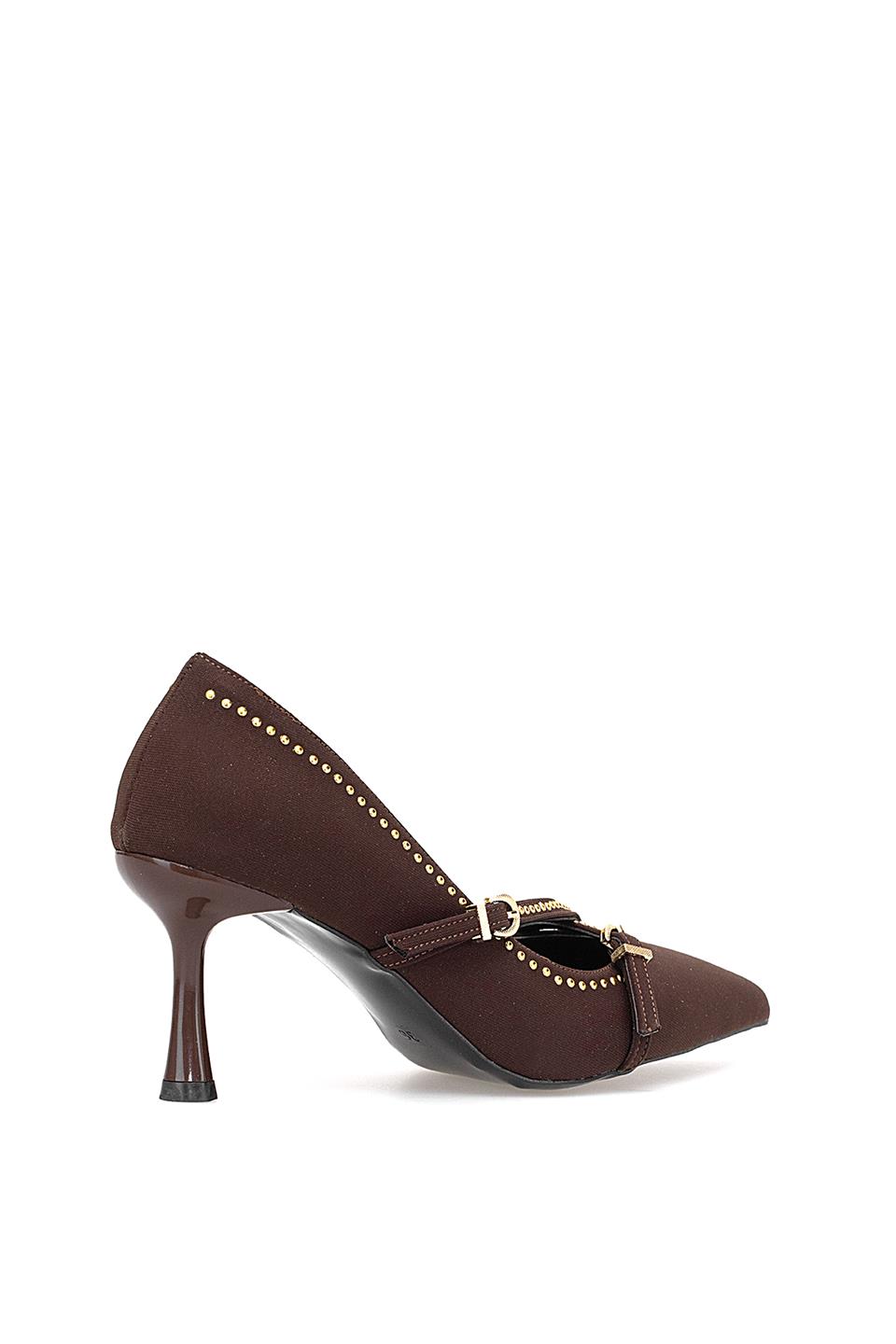 Elit PM492 K1750 Kadın Klasik Topuklu Ayakkabı Kahverengi