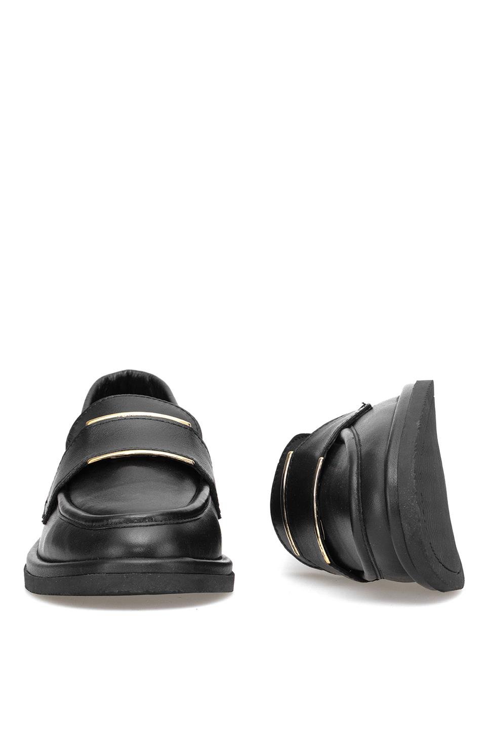 Elit Ravenna Kadın Hakiki Deri Casual Ayakkabı Siyah