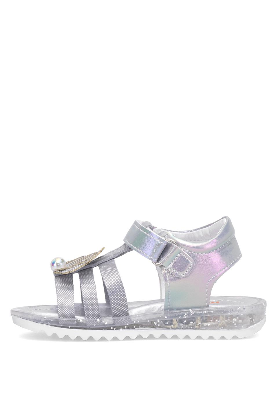 Elit ŞA-B-034-25Y Bebe Kız Çocuk Düz Sandalet Gümüş