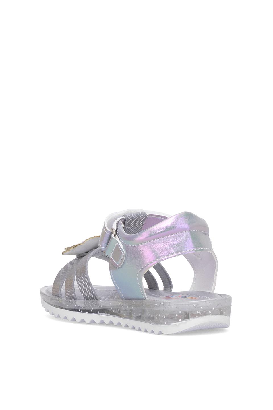 Elit ŞA-B-034-25Y Bebe Kız Çocuk Düz Sandalet Gümüş