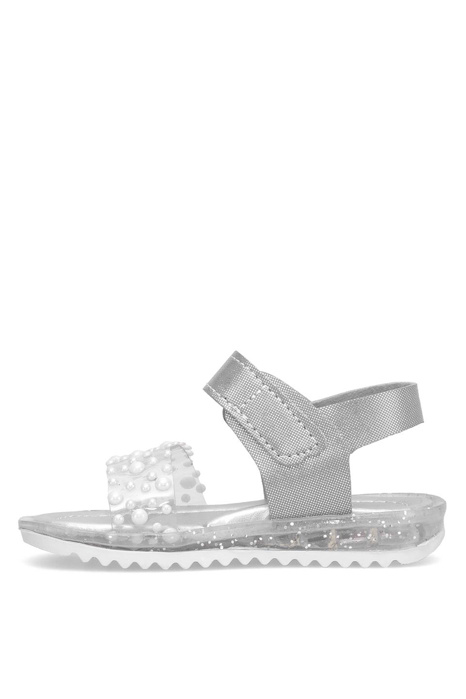 Elit ŞA-B-036-25Y Bebe Kız Çocuk Düz Sandalet Gümüş