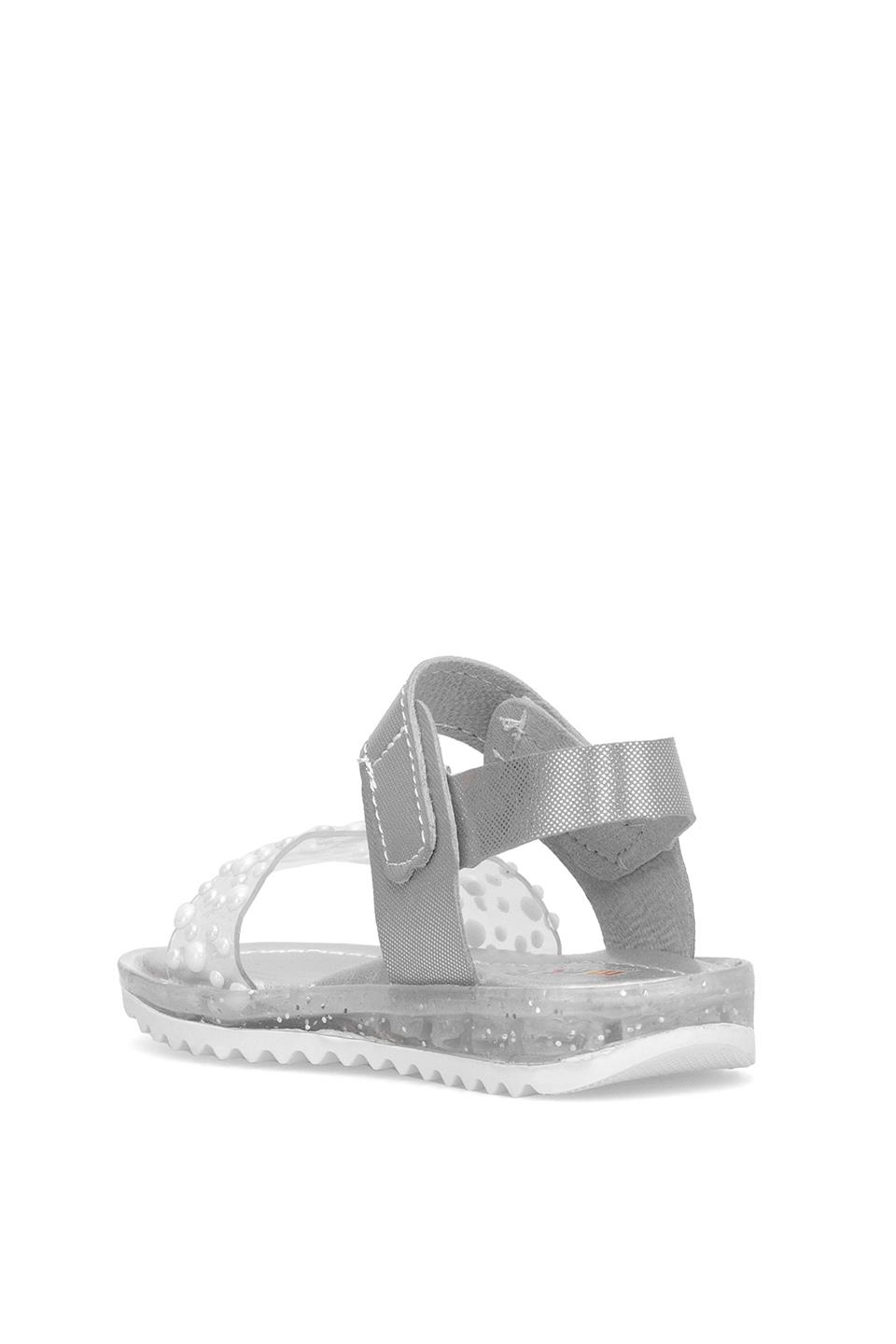 Elit ŞA-B-036-25Y Bebe Kız Çocuk Düz Sandalet Gümüş