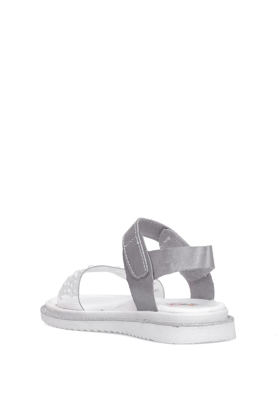 Elit ŞA-F-036-25Y Filet Kız Çocuk Düz Sandalet Gümüş