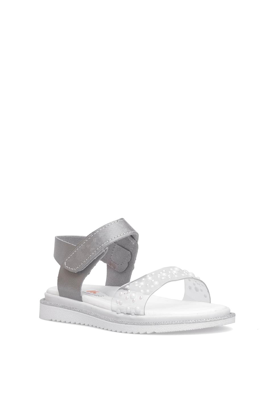 Elit ŞA-F-036-25Y Filet Kız Çocuk Düz Sandalet Gümüş