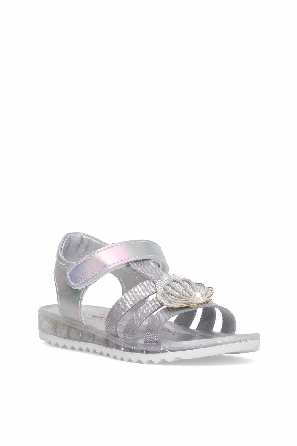 Elit ŞA-P-034-25Y Patik Kız Çocuk Düz Sandalet Gümüş