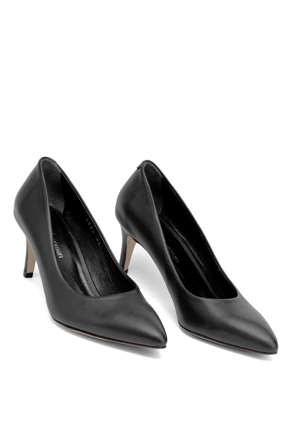 Elit Selestia Kadın Hakiki Deri Stiletto Siyah
