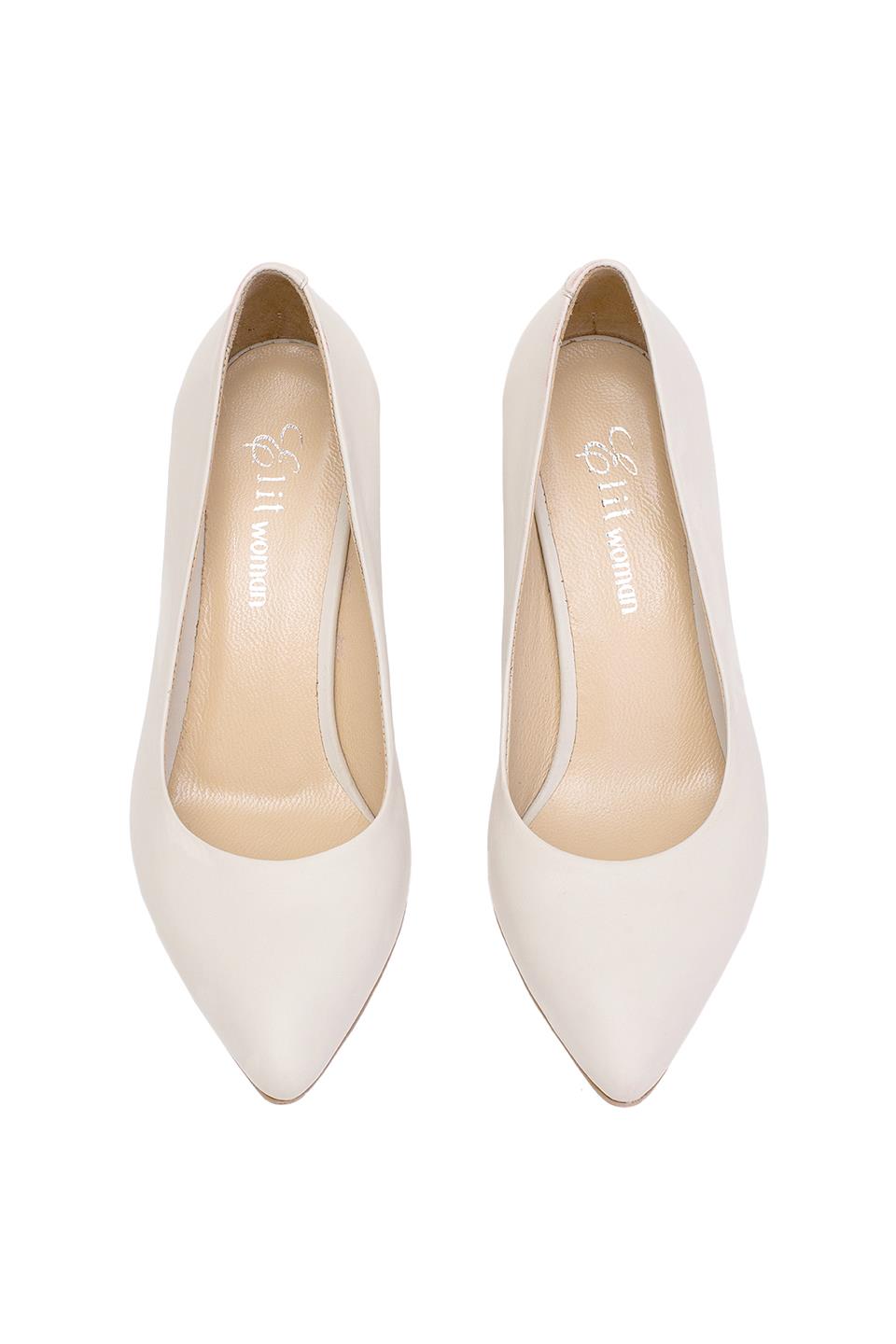 Elit Selestia Kadın Hakiki Deri Stiletto Bej