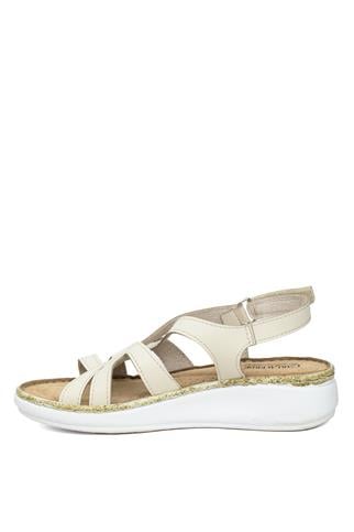 Elit Sry216919C Kadın Düz Sandalet Bej