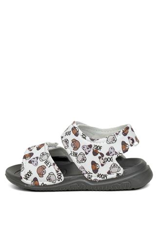 Elit SY016 Patik Erkek Çocuk Düz Sandalet Füme