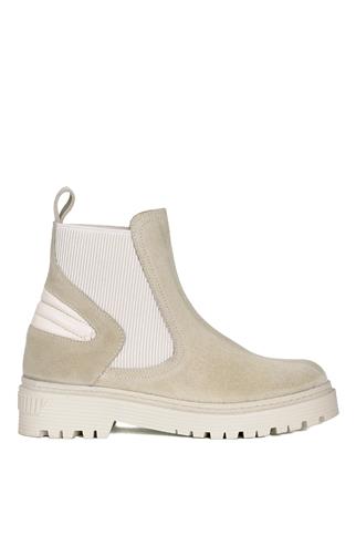 Elit VVS24118S Kadın Süet Hakiki Deri Chelsea Bot Kum