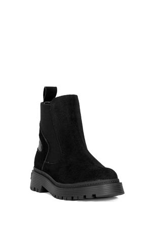 Elit VVS24118S Kadın Süet Hakiki Deri Chelsea Bot Siyah