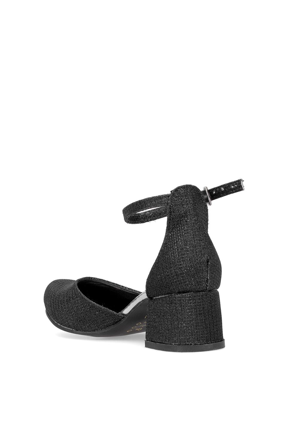 Elit YB-F-Karnıyarık-25Y Filet Kız Çocuk Klasik Topuklu Ayakkabı Siyah