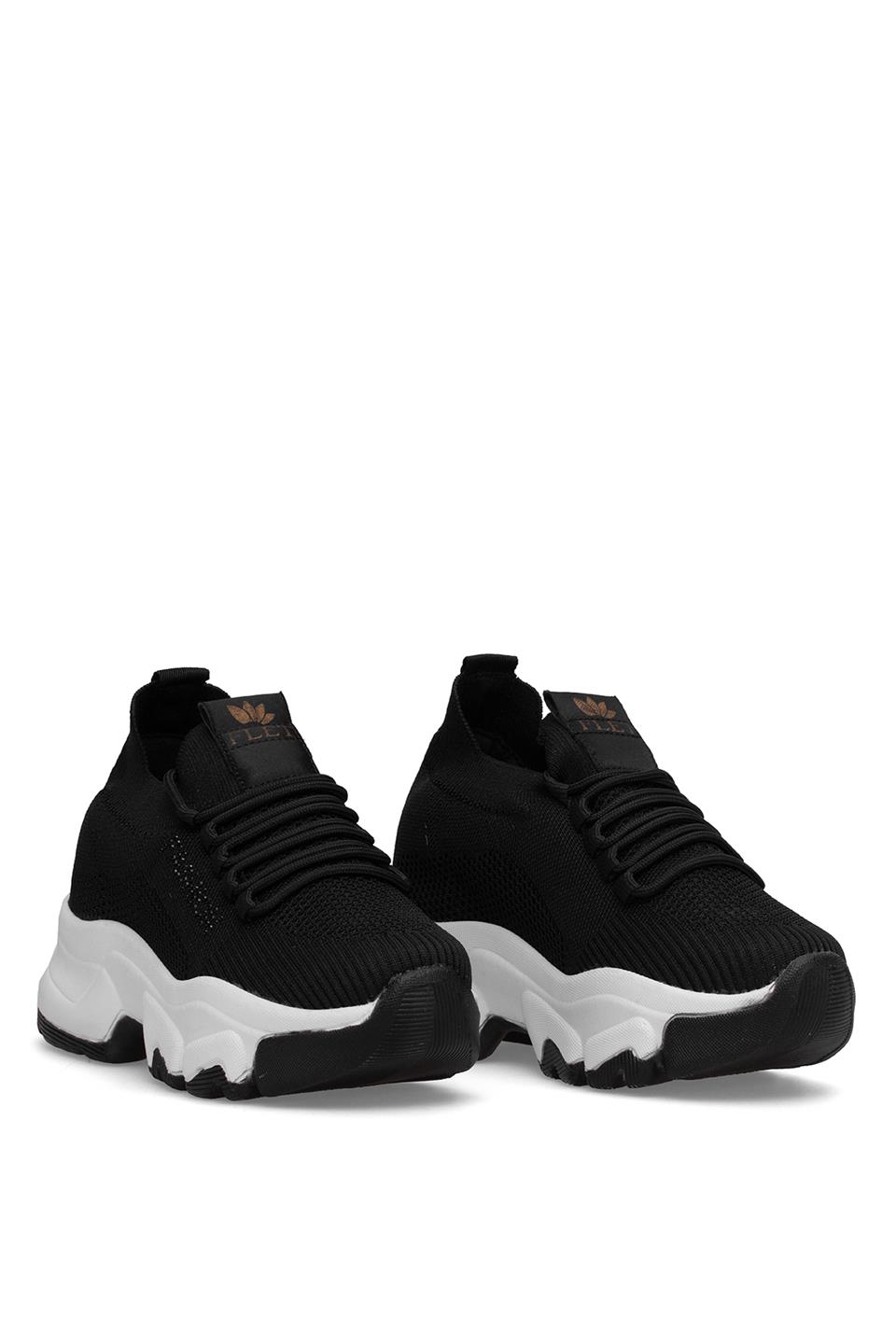 Elit YSFLT343 Kadın Klasik Sneaker Siyah - Beyaz