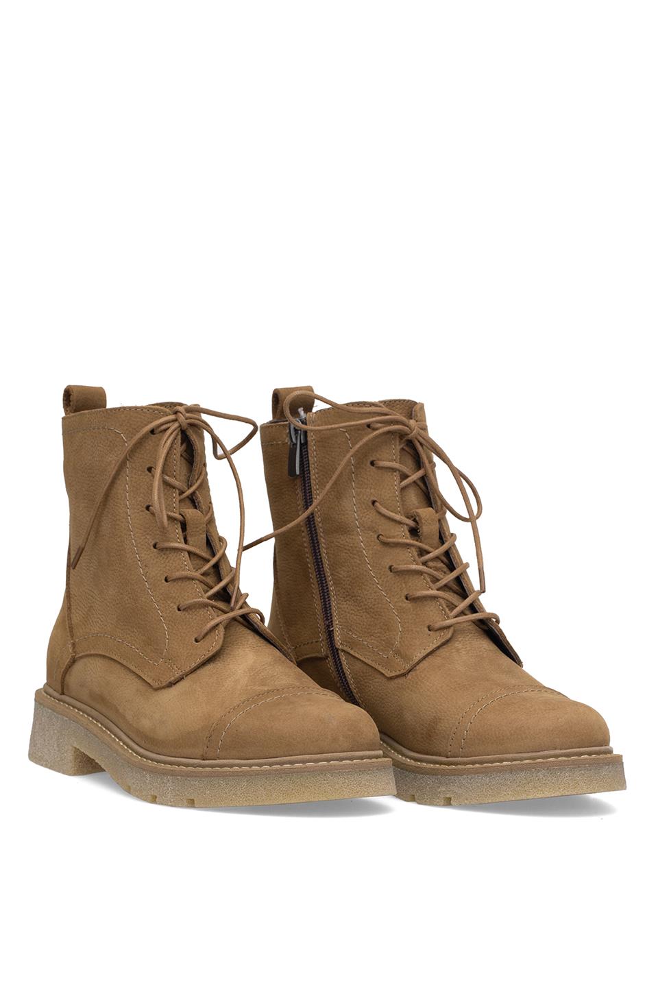 Elit Zorivelle Kadın Hakiki Nubuk Deri Klasik Bot Taba