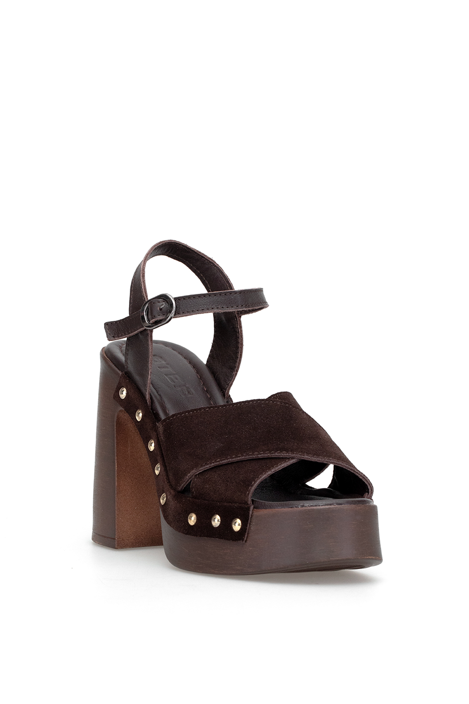 Elit ZYN4128 Kadın Hakiki Süet Deri Platform Ayakkabı Kahverengi