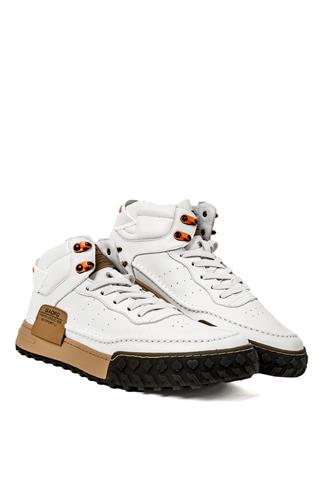 Guja 23K501 Erkek Hakiki Deri Düz Bot Beyaz