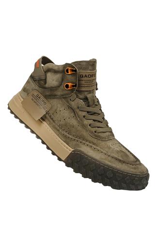 Guja 23K501 Erkek Hakiki Deri Düz Bot Haki