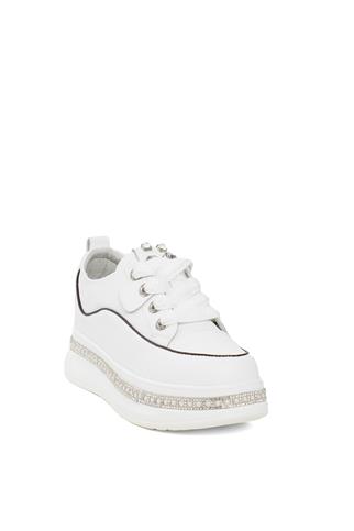 Guja 24K308-1 Kadın Hakiki Deri Kalın Taban Sneaker Beyaz
