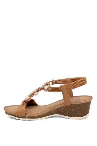 Guja 24Y154-1 Kadın Dolgu Topuk Sandalet Camel