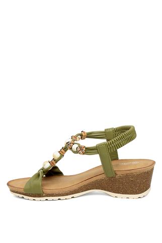 Guja 24Y154-1 Kadın Dolgu Topuk Sandalet Yeşil