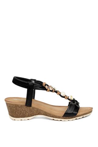 Guja 24Y154-1 Kadın Dolgu Topuk Sandalet Siyah