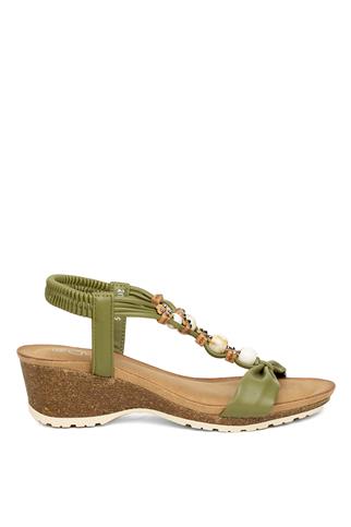 Guja 24Y154-1 Kadın Dolgu Topuk Sandalet Yeşil