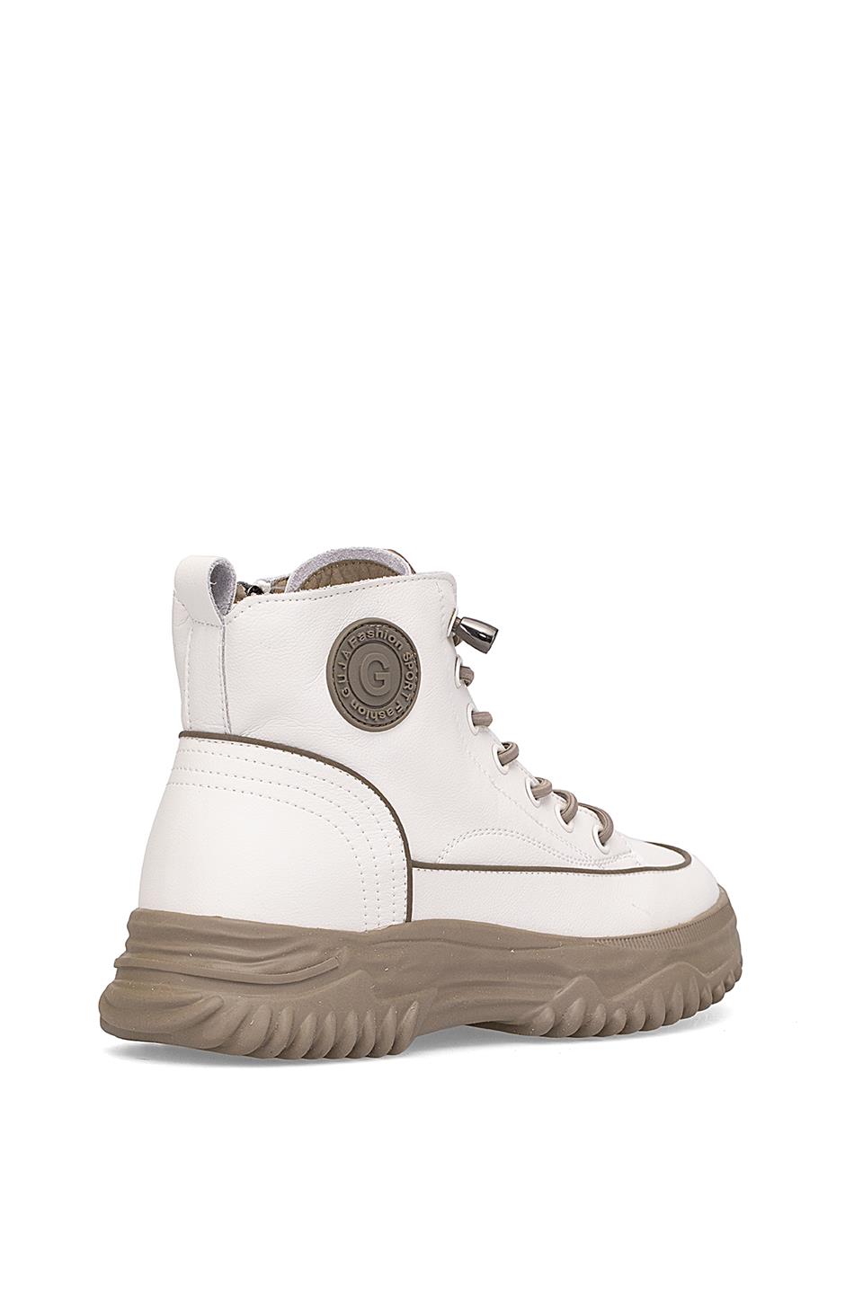 Guja 25K310-13 Kadın Hakiki Deri Sneaker Bot Bej