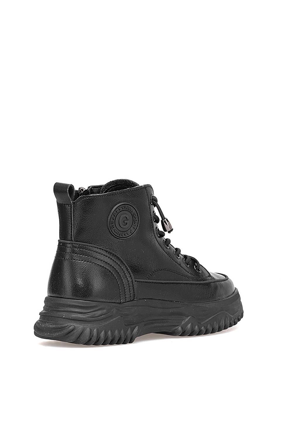 Guja 25K310-13 Kadın Hakiki Deri Sneaker Bot Siyah