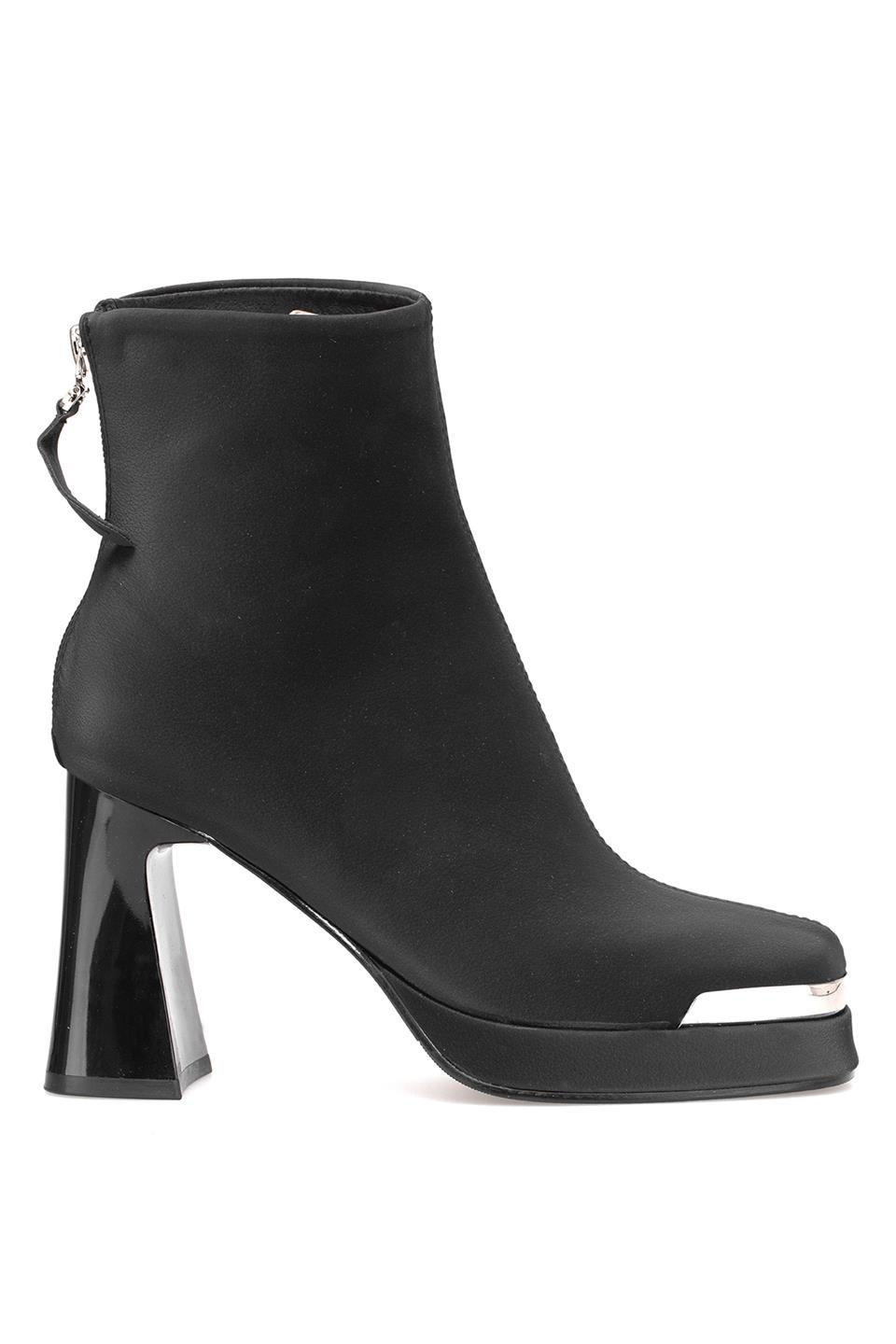 Guja 25K414-2 Kadın Hakiki Deri Topuklu Bot Siyah