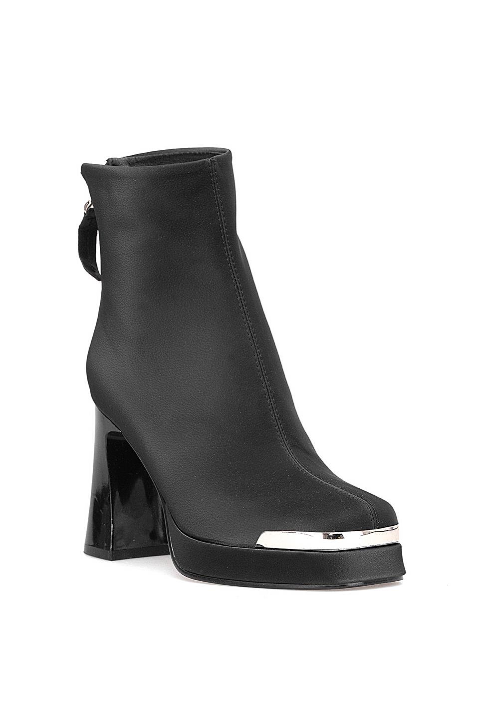 Guja 25K414-2 Kadın Hakiki Deri Topuklu Bot Siyah