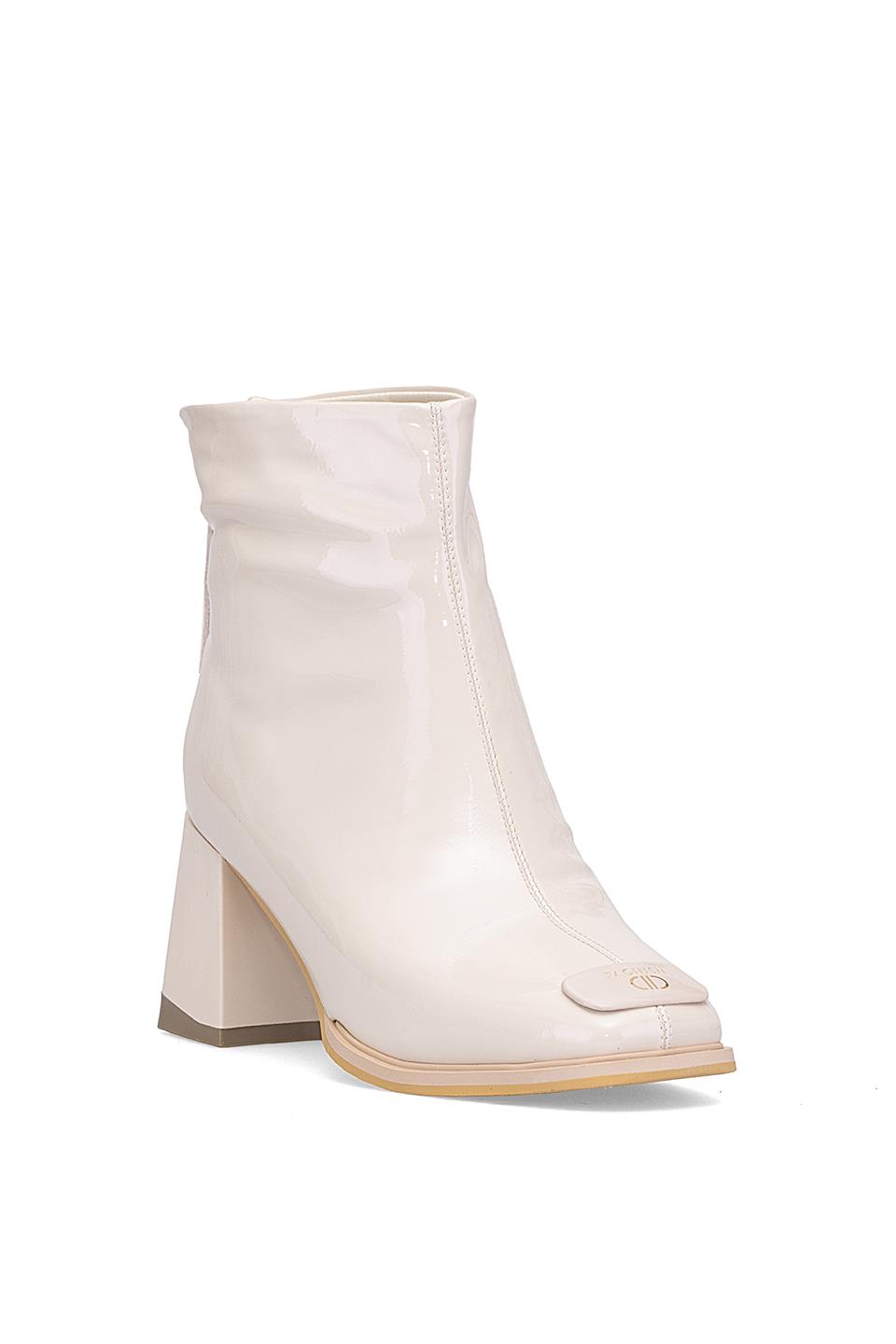 Guja 25K415-1 Kadın Hakiki Deri Topuklu Bot Bej