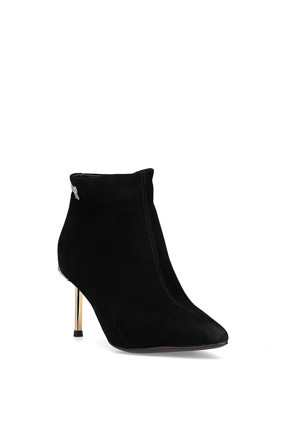 Guja 25K417 Kadın Hakiki Deri Topuklu Bot Siyah