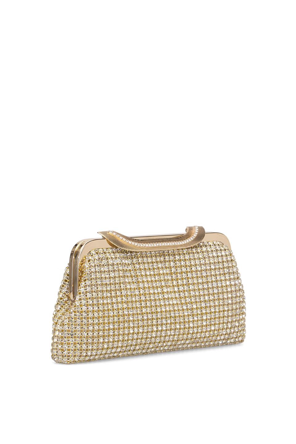 Guja 25KC1284 Kadın Taşlı Abiye Çanta Altın