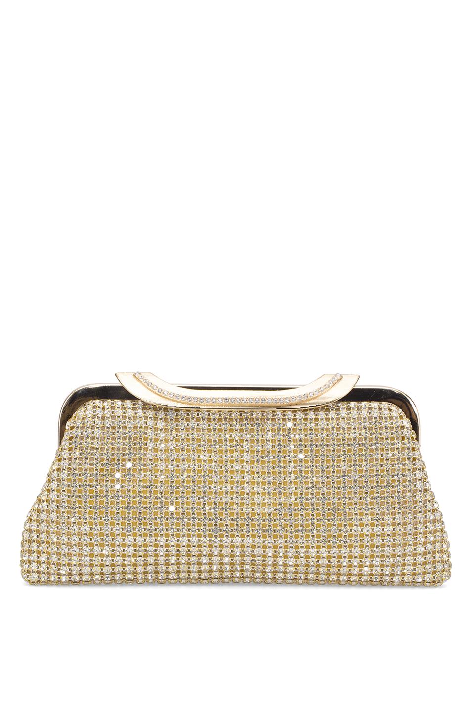 Guja 25KC1284 Kadın Taşlı Abiye Çanta Altın