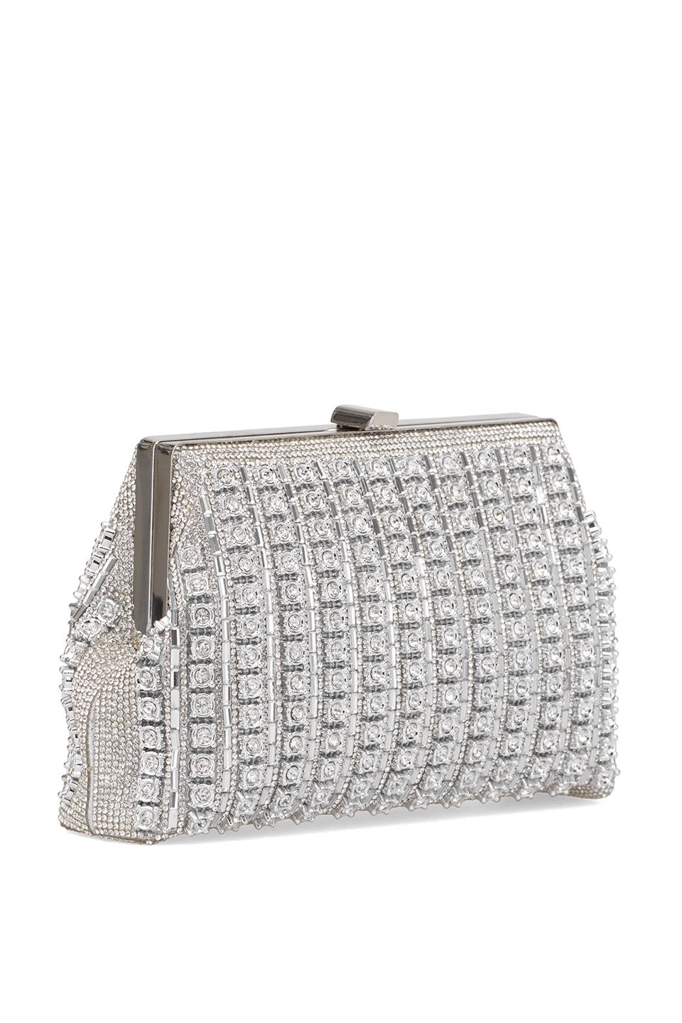 Guja 25KC1292 Kadın Taşlı Abiye Çanta Gümüş