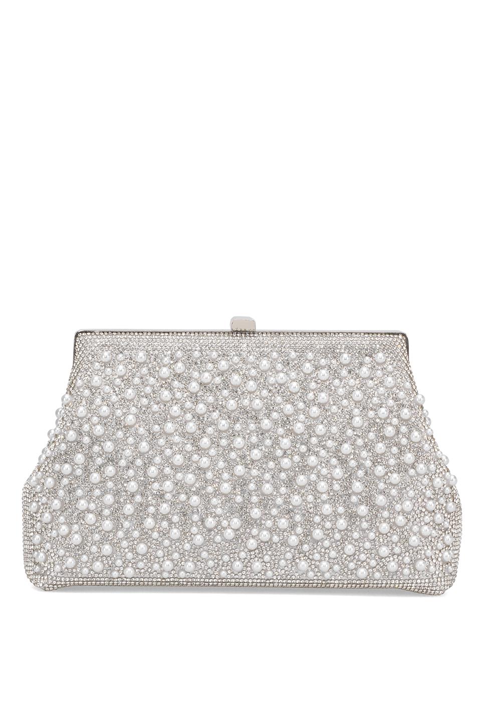 Guja 25KC1293 Kadın Taşlı Abiye Çanta Gümüş