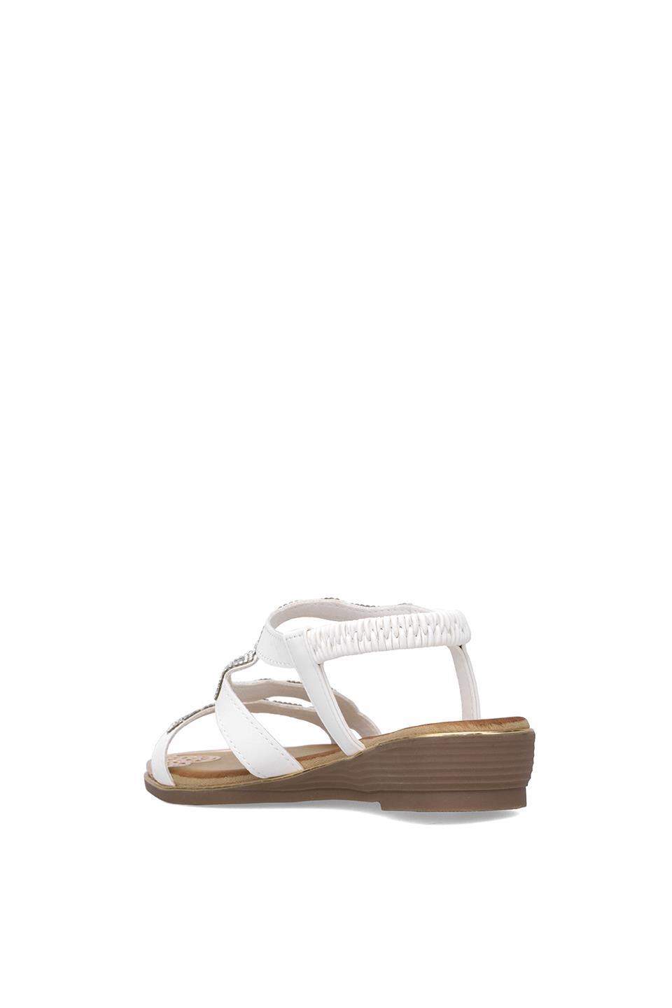 Guja 25Y122-5 Kadın Taşlı Dolgu Topuk Sandalet Beyaz