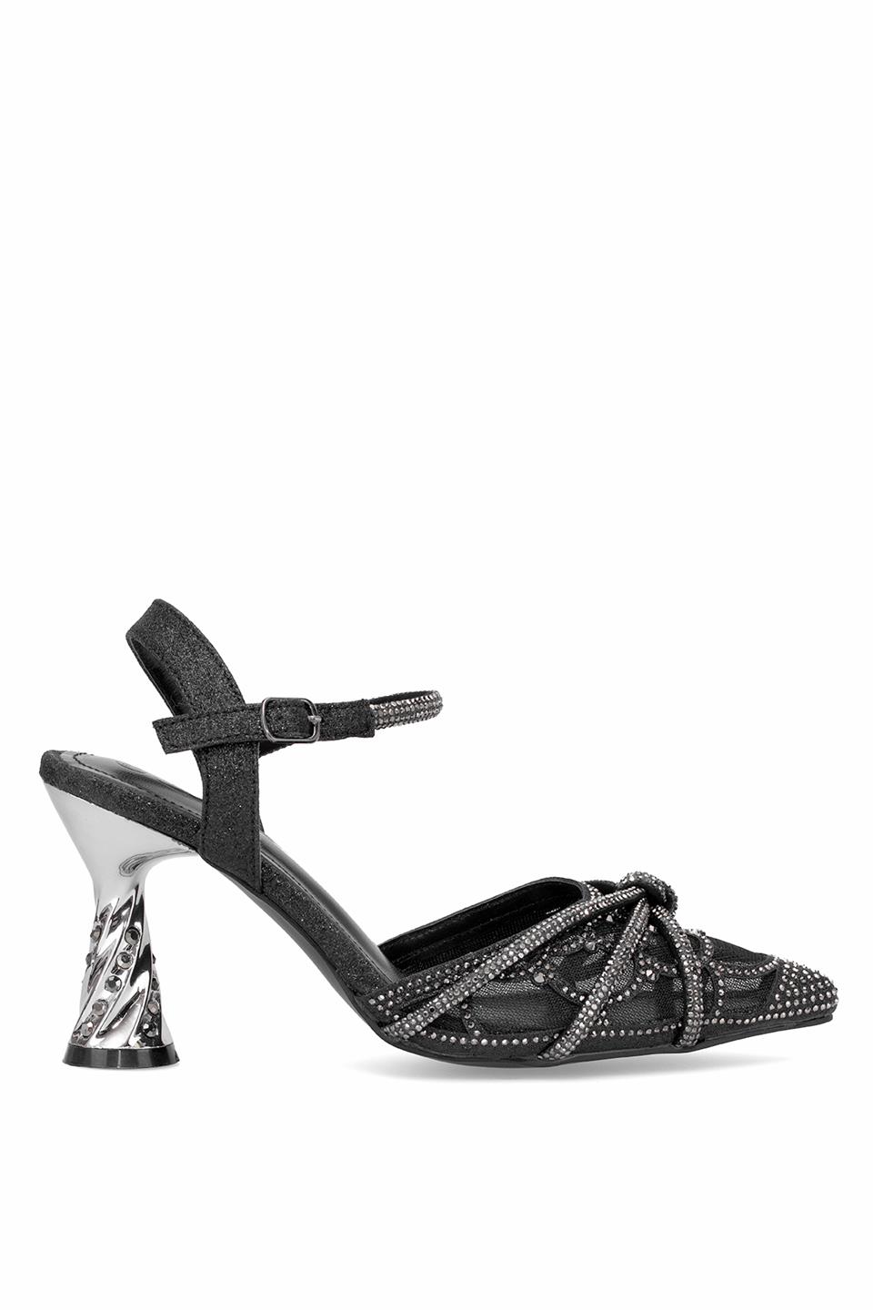 Guja 25Y125-1 Kadın Taşlı Abiye Ayakkabı Siyah