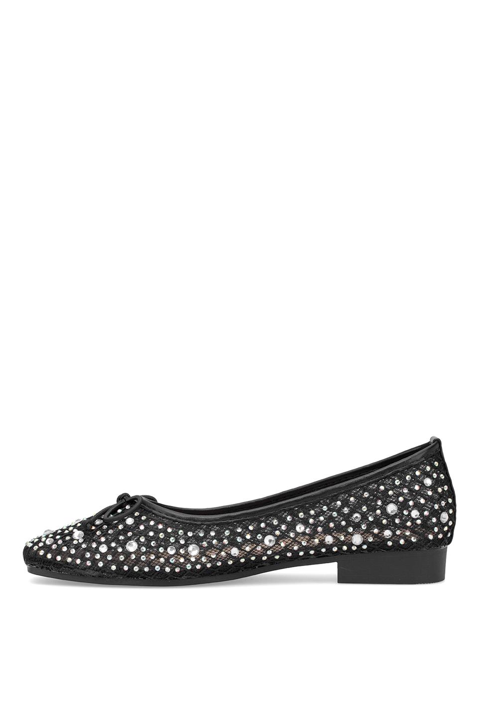 Guja 25Y179 Kadın Taşlı Babet Siyah